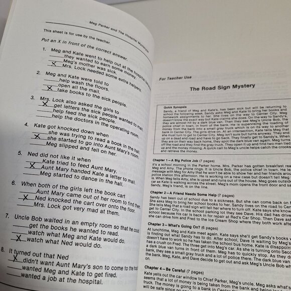 Teachers Edition Activity Worksheets Meg Parker Mystery Set 2 Eleanor Robins - Picture 9 of 12